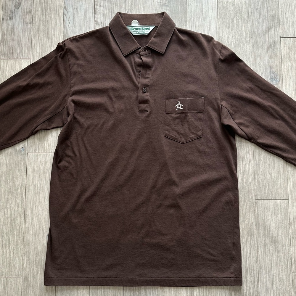 Vintage Grand Slam Munsingwear Penguin Polo‎ Shirt Brown Small